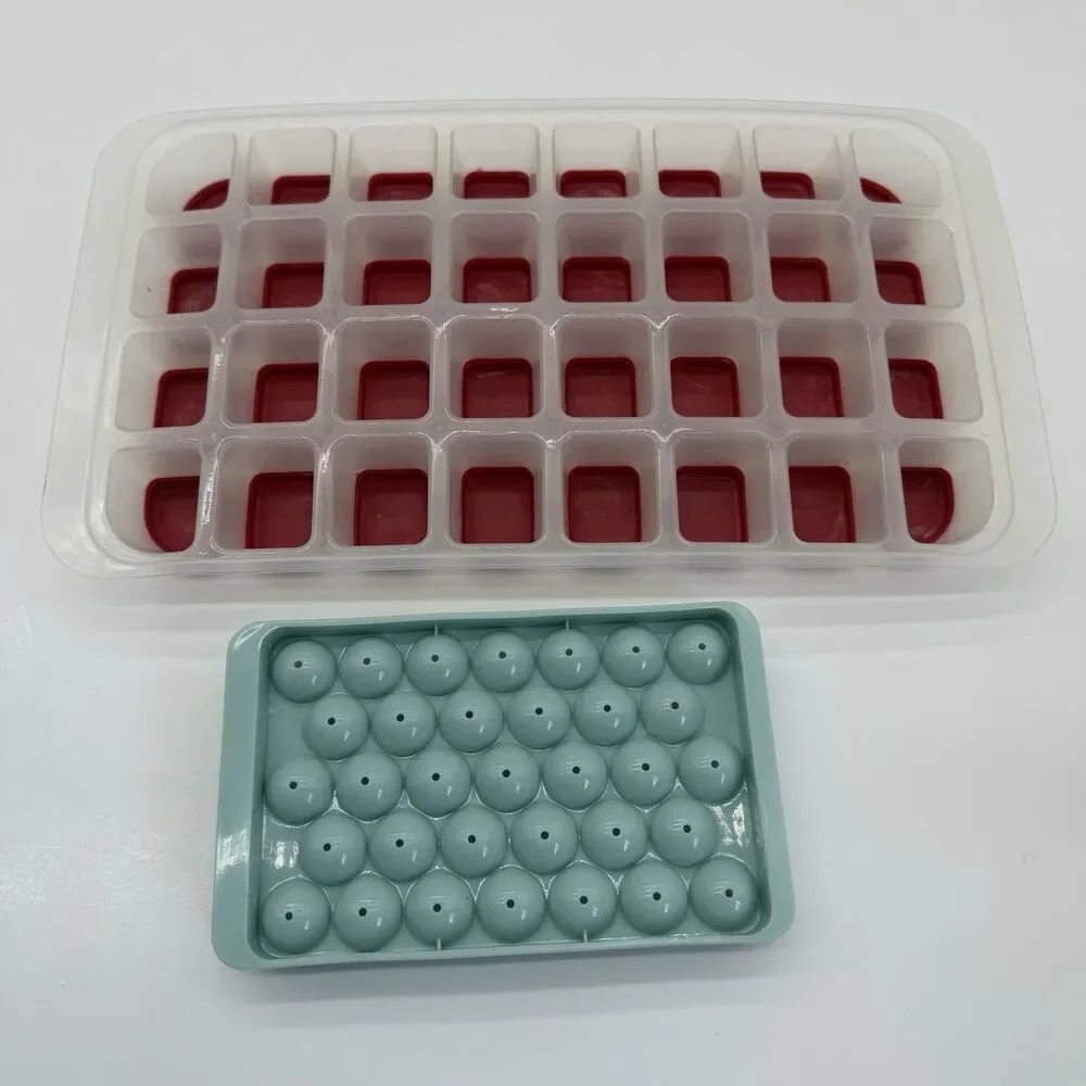 33 Cavity Ice Ball Maker Mold with Lid & Silicone Ice Cube Tray For Cocktails